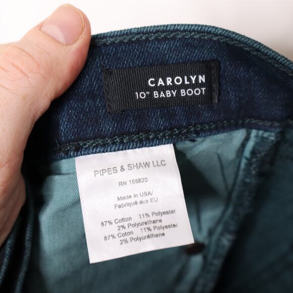 VERONICA BEARD Carolyn 10" Baby Boot Coated Jeans in Forest Green Women's 25 - Picture 9 of 11